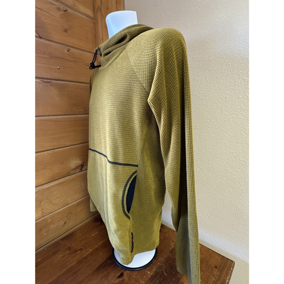 Melanzana Men's Large Micro Grid Fleece Hoodie Layer Ski Mountains Pockets Hike - Picture 3 of 8